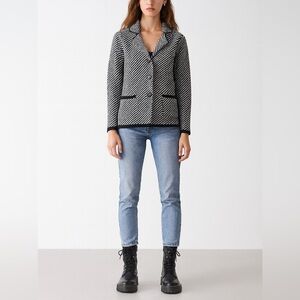 Chic Black and White Women's Blazer